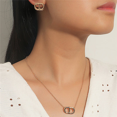 Collar Retro Cadena Clavícula Efecto Frío de Dos Piezas - Image 7