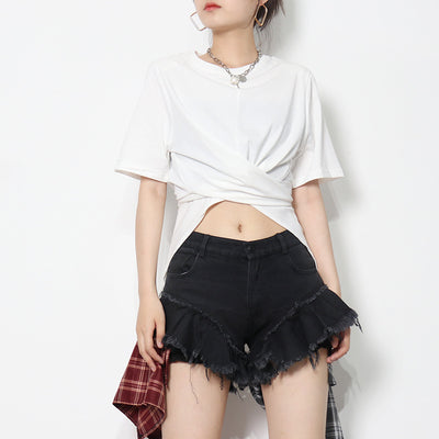 Blusa Casual de Cuello Redondo con Tirantes Irregulares - Image 9