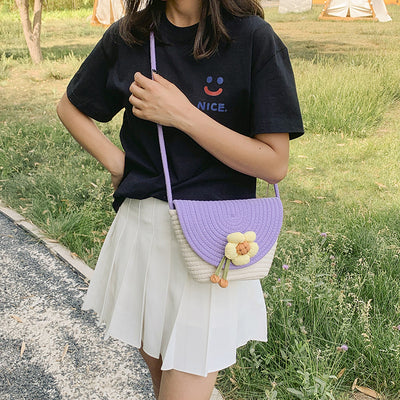 Bolsa de Paja con Flores para Mujer - Estilo Verano - Image 15