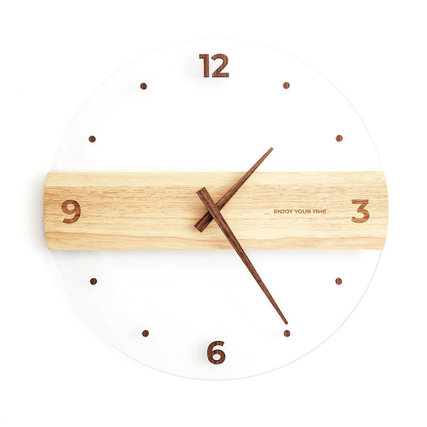 Reloj de Pared Moderno Madera Maciza y Acrílico para Sala - Image 2