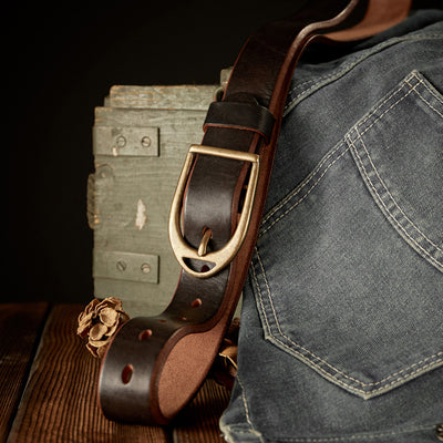 Cinturón de Cuero para Hombre con Hebilla Personalizada