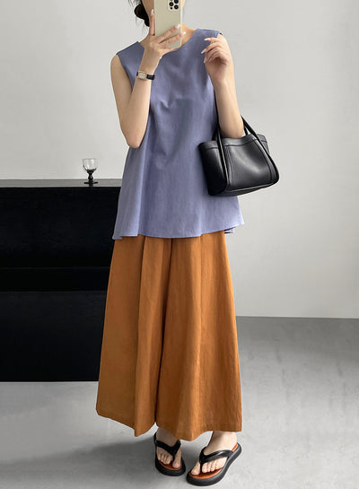 Blusa Suelta sin Mangas Largo Medio - Image 12