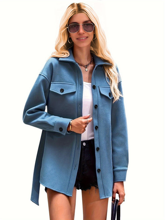 Abrigo Corto de Mujer con Cordones y Bolsillos - Trench Coat de Moda - Image 8