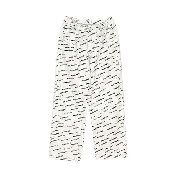 Pantalón Ancho Vintage de Talle Alto con Estampado de Letras - Image 2