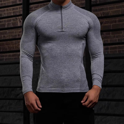 Polera Deportiva Ajustada con Cierre de Cremallera para Entrenamiento y Outdoor - Image 17