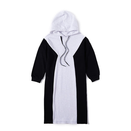 Vestido Suéter Princesa Bicolor de Manga Larga para Niña - Otoño e Invierno - Image 2