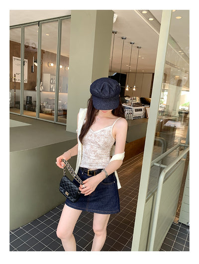 Camiseta Elegante sin Mangas de Encaje Premium para Mujer - Image 18