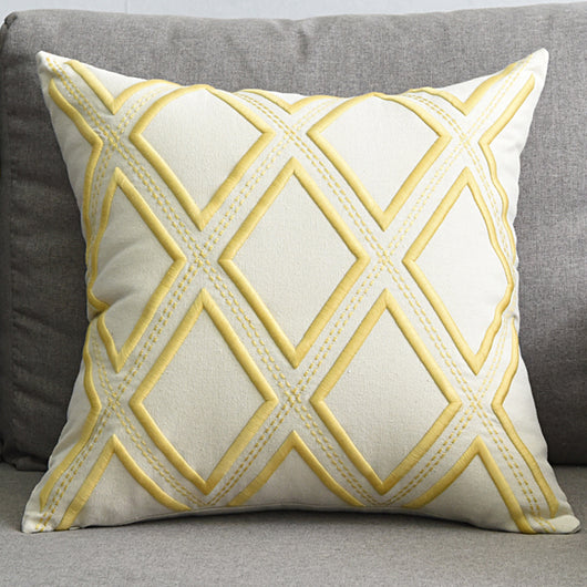 Funda de Almohada Decorativa de Algodón y Lino con Bordado Geométrico - Image 12