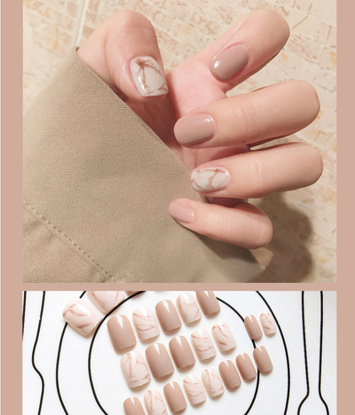Uñas Postizas Khaki Claro con Efecto Degradado - Image 5