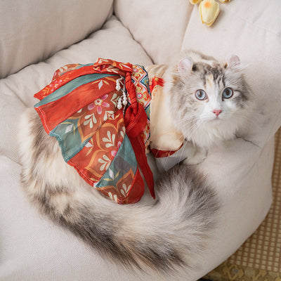 Falda Princesa Hanfu para Gatos - Protección Anticaída de Pelo