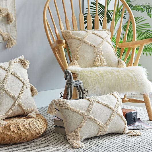 Funda de almohada con tufting artesanal