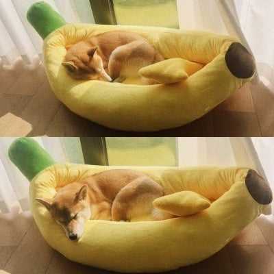 Cama Lavable para Mascotas en Forma de Plátano