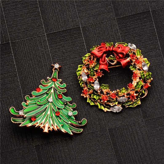 Broche Navideño Elegante con Alfiler de Seguridad