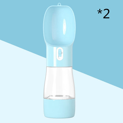 White and clear portable dog water dispenser with a built-in bowl and transparent water reservoir. - Image 15