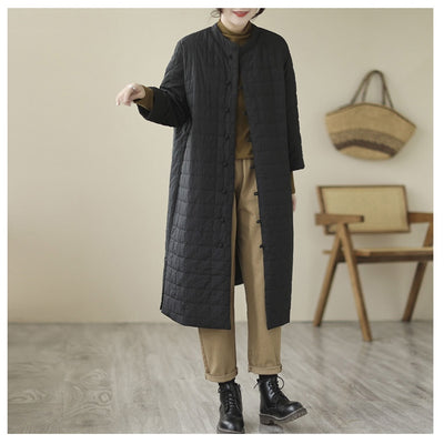 Abrigo de Algodón con Botones de Nudo Chino Retro para Mujer - Image 10