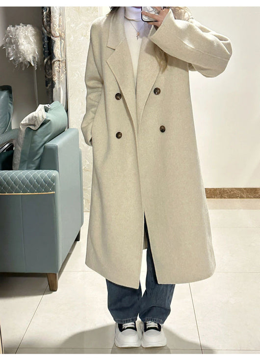 Abrigo de Lana Elegante Largo hasta la Rodilla para Mujer - Image 15