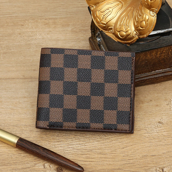 Cartera de Tarjetas Cuadriculada para Hombre - Diseño Clásico