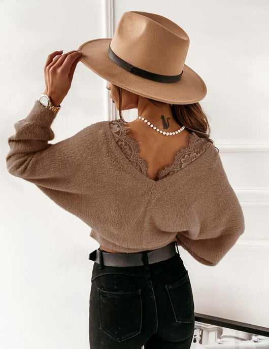 Blusa Térmica de Encaje en Colores Sólidos con Manga Larga - Image 5