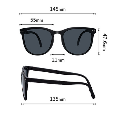Beige oval-frame sunglasses with brown polarized lenses and foldable temples on a white background. - Image 6