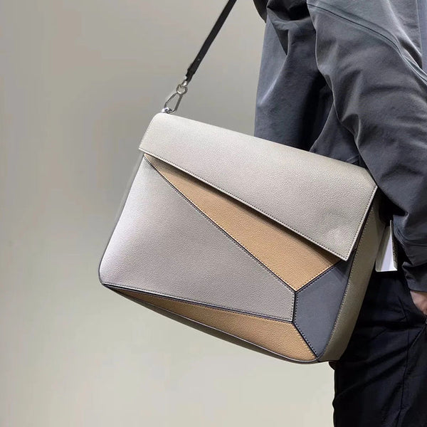 Bolso Bandolera Diagonal Bicolor con Ajuste de Hombro