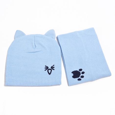 Conjunto Gorro y Bufanda Tejida para Bebé - Protección Invernal con Diseño Gato - Image 9