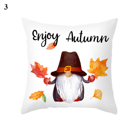 Funda de Almohada Estampado Arce y Calabaza Thanksgiving con Tela Melocotón - Image 2