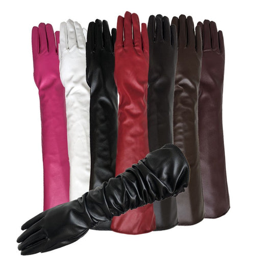 Guantes de Cuero Largo para Pantalla Táctil