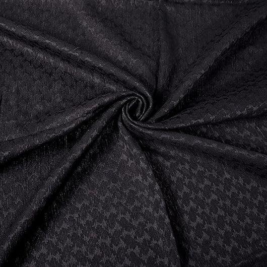 Black and grey patterned shemagh scarf made of 100% cotton, featuring geometric designs and tassels. - Image 4