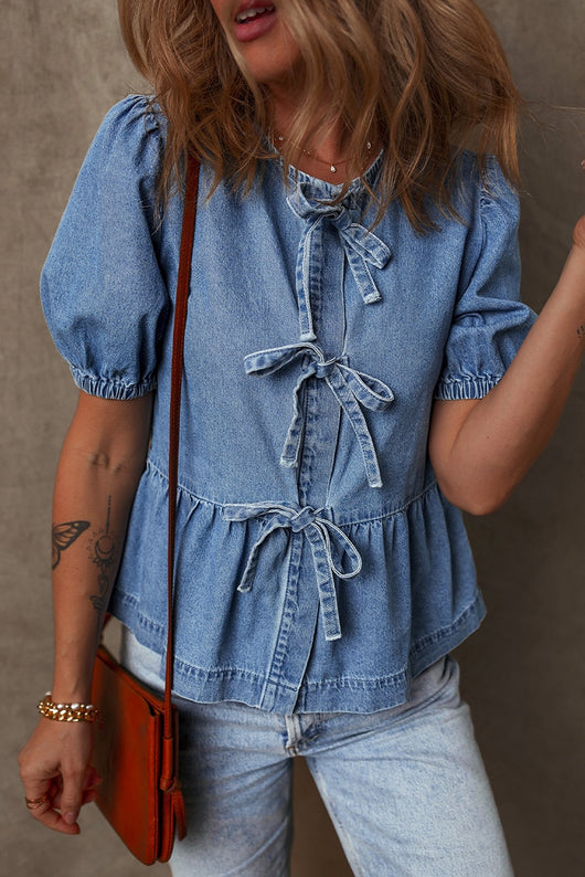 Blusa Elegante con Detalle de Moño y Fruncido - Image 16