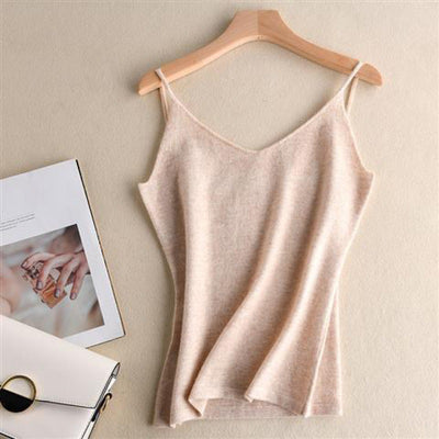 Camiseta Escotada V Suéter Tejido Suelto para Primavera y Verano - Image 15