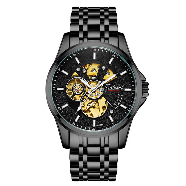 Reloj Automático de Acero Inoxidable con Correa de Moda Hipster