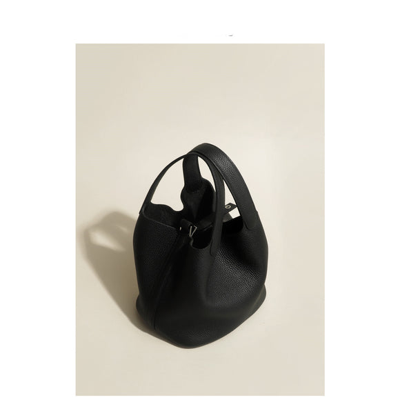 Bolso de Cuero para Mujer Elegante de Color Sólido