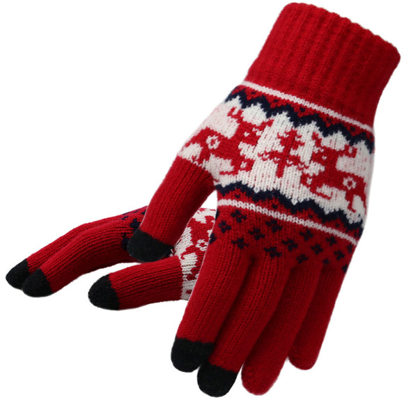Guantes de Ciclismo para Mujer en Lana Tejida - Abrigo Cálido