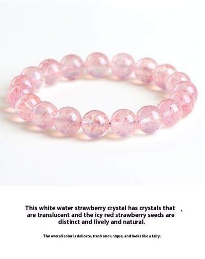 Pulsera de Cristal de Cuarzo Blanco con Fresa de Agua Natural - Image 7