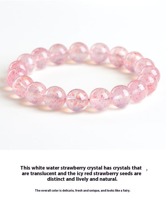 Pulsera de Cristal de Cuarzo Blanco con Fresa de Agua Natural - Image 7