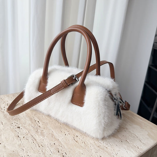 Bolsa Tote Vintage con Detalles de Peluche Ecológico - Image 15