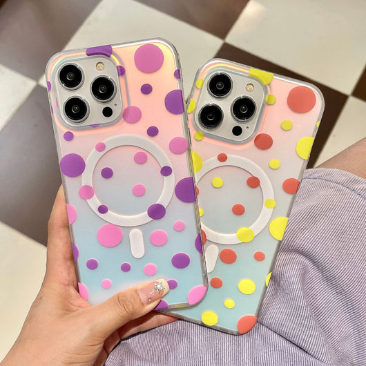 Funda Magnética para Teléfono con Diseño de Puntos
