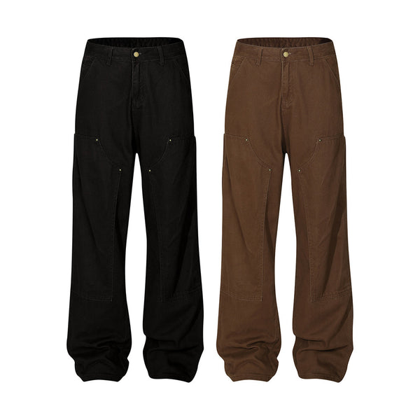 Pantalones Vaqueros Punk Wash Logging para Hombre - Corte Recto Ancho Outdoor