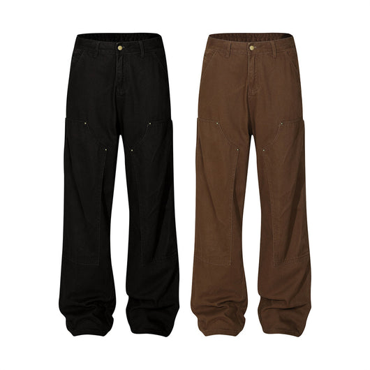 Pantalones Vaqueros Punk Wash Logging para Hombre - Corte Recto Ancho Outdoor
