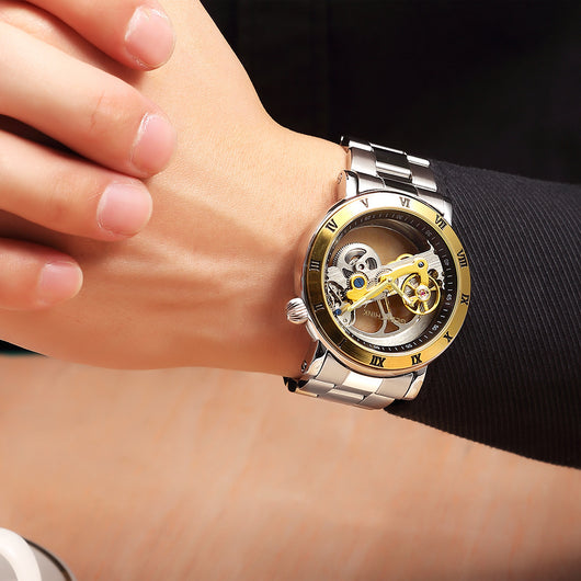 Reloj Mecánico Automático Esqueleto 3D Acero Inoxidable para Hombre - Image 13