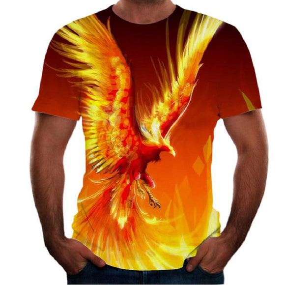 Camiseta Estampado Animal 3D para Hombre Manga Corta