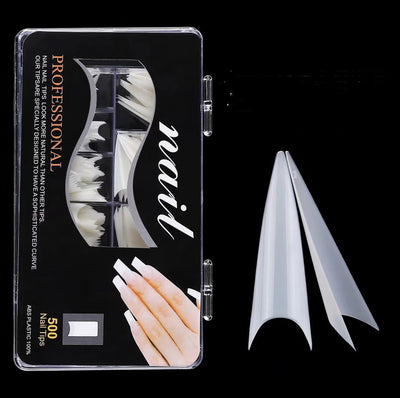 Uñas Postizas Francesas Puntiagudas - Juego de 100 y 500 Piezas Transparentes - Image 8