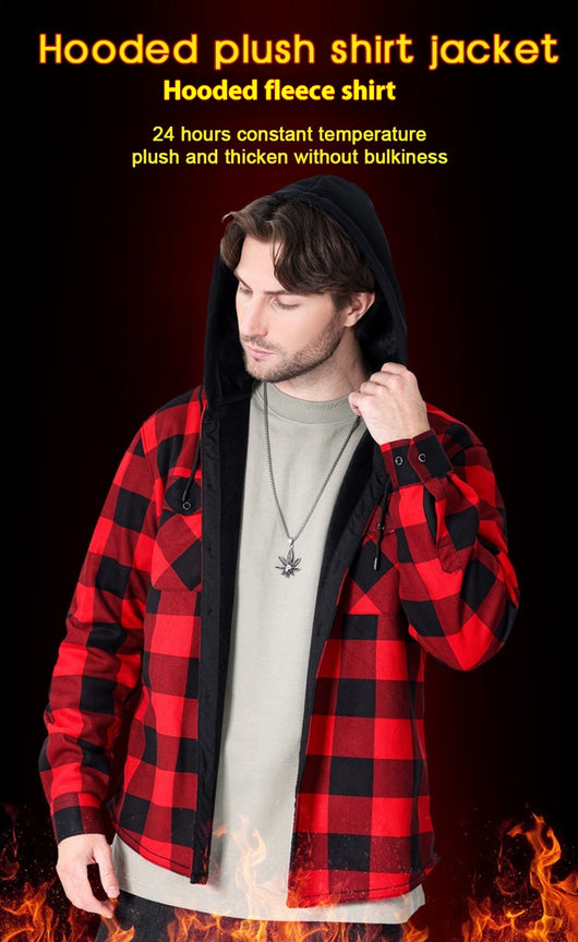 Camisa Cuadros con Capucha y Forro Polar para Hombre - Image 21