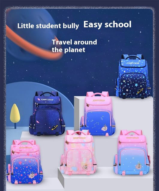 Mochila Escolar Degradado Cielo Estrellado con Protección Dorsal - Image 8