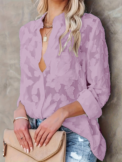 Camisa Elegante de Jacquard con Botones - Image 13