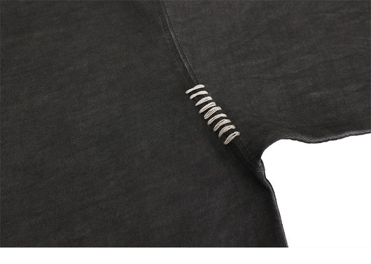 Camiseta Manga Larga Oversize Tejida a Mano para Hombre - Algodón Pesado - Image 27