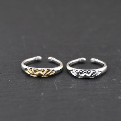Anillo de Plata S925 Loto Vintage Artesanal