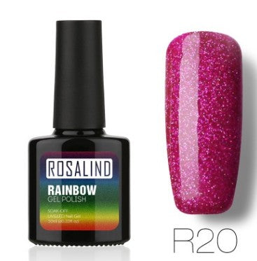 Esmalte de Gel Fotocurable ROSALIND sin Químicos - Sistema Arcoíris con Brillos - Image 27