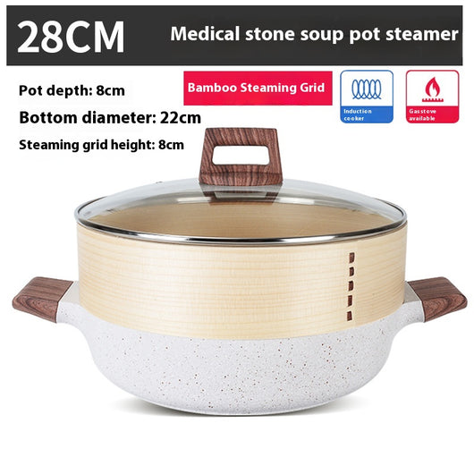 Olla para Sopa de Acero Inoxidable Gran Capacidad con Piedra de Arroz - Image 7