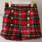 Shorts Tweed Cuadros Rojo y Negro con Botones